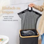 HENNEZ 100L Wäschekorb mit Deckel - herausnehmbaren Wäschesack Wäschesammler schmal - Wäschebox Waschekorbsammler Wäschesortierer - Wäschetruhe, laundry baskets Wäsche Korb – Bild 7