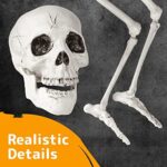 PREXTEX Gruselige Friedhofsdeko für Halloween, aus der Erde steigendes Skelett für Ihre Halloween-Deko – Bild 4