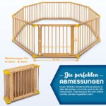 KIDUKU® 7,2 Meter Laufgitter XXL klappbar inkl. Tür, bestehend aus 8 Elementen, individuell formbar Laufstall Absperrgitter – Bild 6
