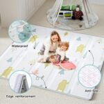 Uanlauo laufstall baby mit Spielmatte,150x150cm laufgitter baby,XXL Kinder laufgitter,Innen&Aussen Baby Laufstall mit Reissverschlusstür,Baby-Aktivitätsbereich mit 4 Ziehringen – Bild 6