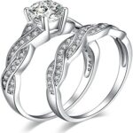 JewelryPalace Wickelring Unendlichkeit Verlobungsring Paar Eheringe Ring Silber 925 Damen, Zirkonia Silberringe Trauringe Damenring Hochzeitsringe Antragsring Memoirering Ringe Set, Damen Schmuck