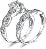 JewelryPalace Wickelring Unendlichkeit Verlobungsring Paar Eheringe Ring Silber 925 Damen, Zirkonia Silberringe Trauringe Damenring Hochzeitsringe Antragsring Memoirering Ringe Set, Damen Schmuck