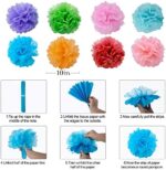 Huryfox Bunte Party Deko für Gartenpartys, Geburtstage und Karneval - 33 Stück mit hängenden Papier Lüfter, Regenbogen Pompons, Tissue Bänder und Wimpelketten Girlande für Feste, Hochzeiten & mehr – Bild 5