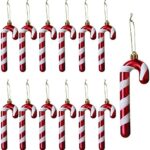 Herzwild 12pcs Weihnachtsbaumschmuck Zuckerstangen zum Hängen Weihnachtsdeko Anhänger Zuckerstange Ornamente Xmas Tree Hanging
