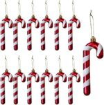 Herzwild 12pcs Weihnachtsbaumschmuck Zuckerstangen zum Hängen Weihnachtsdeko Anhänger Zuckerstange Ornamente Xmas Tree Hanging
