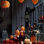 DealKits Halloween Deko Stoff, 600 x 120 Schwarz Dekogewebe für Halloween Party Dekoration, Gruseliges Tuch sorgt für mystische Stimmung, Der Fetztenstoff ist für die Türen Hallen Veranden Fenster – Bild 3