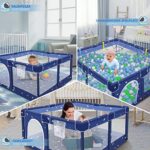 Kidsbuddy Baby Laufstall Laufgitter, Faltbar Drinnen Rutschfester Absperrgitter Mit Atmungsaktive Netz Schutzgitter Kind Playpen Set Mit Kugel Sicherheitsspielplatz Ställe – Bild 8
