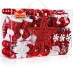SOLEDI® 128er Set Premium Weihnachtskugeln - Robuste und Sichere Christbaumschmuck Set mit Aufhängen - Christbaumkugeln Bunt, Mehrweg Weihnachtsdeko – Bild 8