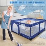 Kidsbuddy Baby Laufstall Laufgitter, Faltbar Drinnen Rutschfester Absperrgitter Mit Atmungsaktive Netz Schutzgitter Kind Playpen Set Mit Kugel Sicherheitsspielplatz Ställe – Bild 5