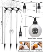 iShabao Halloween Deko Outdoor, Projektionslampe mit Kürbis Totenkopf und Happy Halloween Muster, Halloween Projektorslichter Gartenbeleuchtung Aussen Wasserdicht für Garten Terrasse Rasen Hof Party – Bild 8