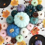 Benjia 17 Stück Kürbis Herbst Deko Dekoration Draussen, Gross Mini Klein Weiss Blau Rosa Grün Kürbisse Zierkürbisse Herbstdeko Herbstdekorationen Halloween
