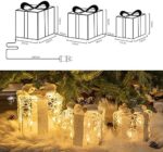 DELICHTER LED Weihnachtsdeko, 3PK Boxen weiss Acryl Weihnachten Boxen Lichter für Innen Aussen beim Tannenbaum – Bild 2