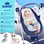 KIDIZ® Babywippe Babyschaukel mit 5 Geschwindigkeitseinstellungen zusammenklappbarer Baby Wippe Schaukel Babyhochstuhl mit Spielbogen Spielzeugen 5 beruhigende Naturgeräusche – Bild 2