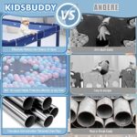 Kidsbuddy Baby Laufstall Laufgitter, Faltbar Drinnen Rutschfester Absperrgitter Mit Atmungsaktive Netz Schutzgitter Kind Playpen Set Mit Kugel Sicherheitsspielplatz Ställe – Bild 4