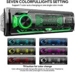 CENXINY Autoradio mit Bluetooth Freisprecheinrichtung, 7 Farben Licht Einstellbar 1 Din Autoradio Bluetooth mit USB*2/AUX/TF, MP3 Player/FM Autoradio Radio mit Bass – Bild 2