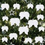 FEPITO 16 Stücke Weiss Weihnachtsschmuck Fantasie Engel Weisse Feder Flügel Ornament für Weihnachtsfeier Dekoration DIY Handwerk
