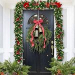Queta 2,7M Weihnachtsgirland Tannengirland Weihnachtdekoration mit Gloden Blumen Weihnachtsdeko-LED Lampen schöne Feiertag-Dekoration für Treppen, Wand, Türen In-Out Door – Bild 3
