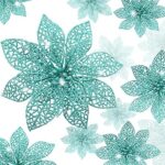 36 Stück Weihnachtliche Glitzer Weihnachtsstern Blumen Hochzeit Glitzer Blumen Weihnachtsstern Blüten Deko Weihnachtsbaum Neujahr Ornamente