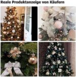 GLITZFAS 12 Stück Glitter Weihnachtsbaum Dekoration, Weihnachtsbaumschmuck Ornament aus Kunststoff, Weihnachten Blumen Dekor, Christbaumanhänger – Bild 6