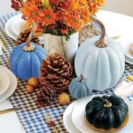 Benjia 17 Stück Kürbis Herbst Deko Dekoration Draussen, Gross Mini Klein Weiss Blau Rosa Grün Kürbisse Zierkürbisse Herbstdeko Herbstdekorationen Halloween – Bild 7