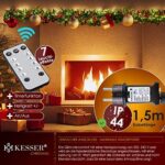 KESSER® Weihnachtsgirlande 5-10m mit Beleuchtung 100-200 LED's inkl Deko Fernbedienung - Timer - Lichterkette 7 Leuchteffekte - Weihnachtsbeleuchtung - In & Outdoor - Tannen-Girlande Weihnachtsdeko – Bild 4