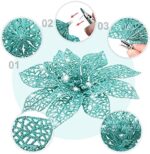 36 Stück Weihnachtliche Glitzer Weihnachtsstern Blumen Hochzeit Glitzer Blumen Weihnachtsstern Blüten Deko Weihnachtsbaum Neujahr Ornamente – Bild 2