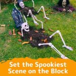 PREXTEX Gruselige Friedhofsdeko für Halloween, aus der Erde steigendes Skelett für Ihre Halloween-Deko – Bild 6