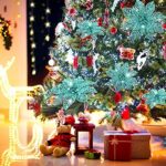 36 Stück Weihnachtliche Glitzer Weihnachtsstern Blumen Hochzeit Glitzer Blumen Weihnachtsstern Blüten Deko Weihnachtsbaum Neujahr Ornamente – Bild 7