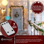 KESSER® Weihnachtsgirlande 5-10m mit Beleuchtung 100-200 LED's inkl Deko Fernbedienung - Timer - Lichterkette 7 Leuchteffekte - Weihnachtsbeleuchtung - In & Outdoor - Tannen-Girlande Weihnachtsdeko – Bild 6