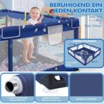 Kidsbuddy Baby Laufstall Laufgitter, Faltbar Drinnen Rutschfester Absperrgitter Mit Atmungsaktive Netz Schutzgitter Kind Playpen Set Mit Kugel Sicherheitsspielplatz Ställe – Bild 3