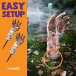 JOYIN Halloween Zombie-Arme als Rasenpfähle für das Beste Friedhofdekor zu Halloween, Groundbreaker gruselige Halloween Aussendekorationen – Bild 3