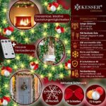 KESSER® Weihnachtsgirlande 5-10m mit Beleuchtung 100-200 LED's inkl Deko Fernbedienung - Timer - Lichterkette 7 Leuchteffekte - Weihnachtsbeleuchtung - In & Outdoor - Tannen-Girlande Weihnachtsdeko – Bild 2