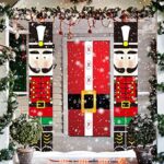 QIAMNI Nussknacker "Merry Christmas" – Outdoor-Weihnachtsdekoration – lebensgrosses Soldaten-Modell, Nussknacker-Banner für Haustür, Veranda, Garten, Innen- und Aussenbereich, Kinderparty – Bild 2