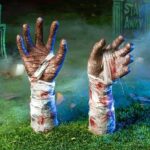 JOYIN Halloween Zombie-Arme als Rasenpfähle für das Beste Friedhofdekor zu Halloween, Groundbreaker gruselige Halloween Aussendekorationen