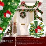KESSER® Weihnachtsgirlande 5-10m mit Beleuchtung 100-200 LED's inkl Deko Fernbedienung - Timer - Lichterkette 7 Leuchteffekte - Weihnachtsbeleuchtung - In & Outdoor - Tannen-Girlande Weihnachtsdeko – Bild 3