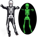Sincere Party Skelett-Kostüm für Kinder Glow in the Dark Skelett-Halloween-Kostüme für Jungen und Mädchen