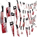 Halloween Deko Horror Dekoration Set Accessoires Party Girlande Gruselig Zubehör Outdoor Aussen Garten Waffen Banner Türdeko Fenster Artikel Aussen Sachen Wanddeko Haus Wohnung Hängedeko Decoration