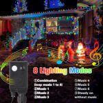 NEXIN 25M Weihnachts-Lichterkette Bunt, 200 LED mit Musik & 8 Modi, Wasserdicht für Garten & Party