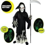 Spooktacular Creations Sensenmann Grim Reaper Kinderkostüm, Deluxe Glow in The Dark Phantom Kinder Kostüm – Bild 5