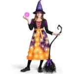 Spooktacular Creations Hexenkostüm für Mädchen, Light-up Hexen Halloween Kostüm Kleid UP – Bild 4