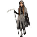 Spooktacular Creations Sensenmann Mädchen Kostüm Glühen im Dunkeln für Halloween Dress Up Party