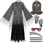 Spooktacular Creations Soul Taker Kind Sensenmann Kostüm mit leuchtenden Augen für Halloween Trick-or-Treating – Bild 3