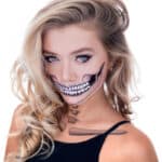 Tattoocrew 2 x Halloween Tattoos Totenkopf Skull zum Aufkleben für das Gesicht