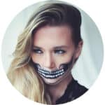 Tattoocrew 2 x Halloween Tattoos Totenkopf Skull zum Aufkleben für das Gesicht – Bild 5