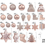 BRUBAKER 77-teiliges Set Weihnachtskugeln Christbaumschmuck - Kunststoff – Bild 3