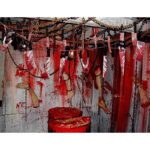 Halloween Deko Horror Dekoration Set Accessoires Party Girlande Gruselig Zubehör Outdoor Aussen Garten Waffen Banner Türdeko Fenster Artikel Aussen Sachen Wanddeko Haus Wohnung Hängedeko Decoration – Bild 6