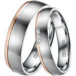 DOOSTI Partnerringe/Trauringe Dainty - Bicolor Chirurgischer Edelstahl mit Gratis Gravur