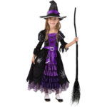 Spooktacular Creations Hexe Kostüm, Hexenkostüm, Karneval Fasching Bekleidung, 2-teiliges Halloween Kostüm Deluxe Set für Mädchen – Bild 2