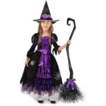 Spooktacular Creations Hexe Kostüm, Hexenkostüm, Karneval Fasching Bekleidung, 2-teiliges Halloween Kostüm Deluxe Set für Mädchen