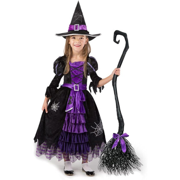 Spooktacular Creations Hexe Kostüm, Hexenkostüm, Karneval Fasching Bekleidung, 2-teiliges Halloween Kostüm Deluxe Set für Mädchen